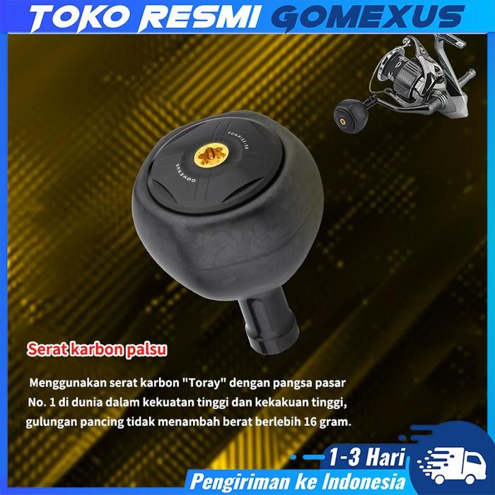 Gomexus FA38 Knob Handle Reel Pancing BC Bahan Serat Karbon Untuk Shimano Twinpower Daiwa Revros