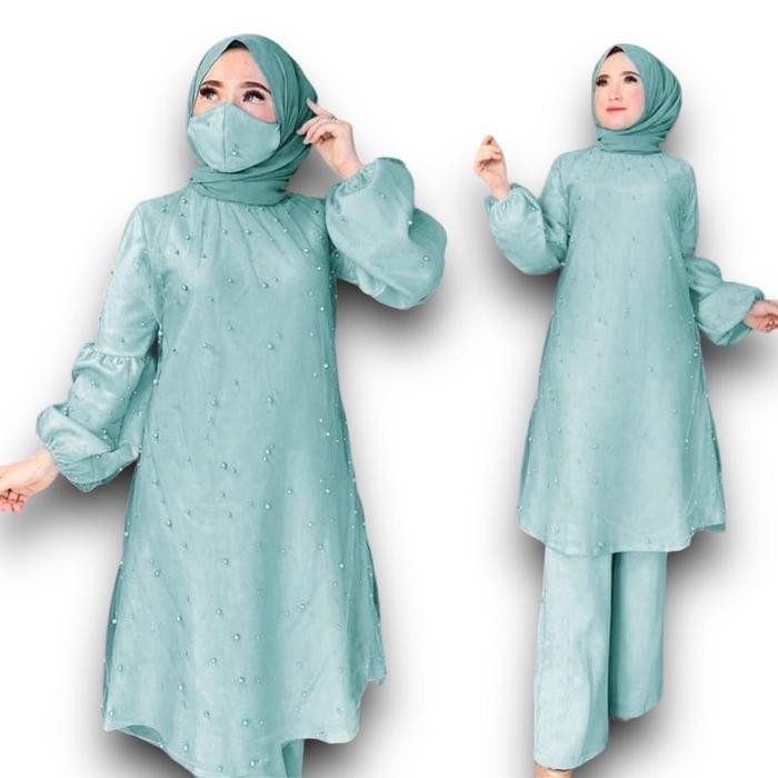 Pilihan- Setelan Syela/ Moscrepe Tile/ Celana Tunik/ Setelan Celana Brukat Tile/ Fashion Wanita