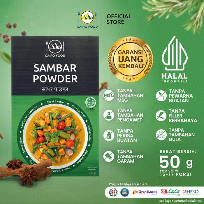 

Stok Baru Sambar Powder (Bumbu Sambar)- Cairo Food