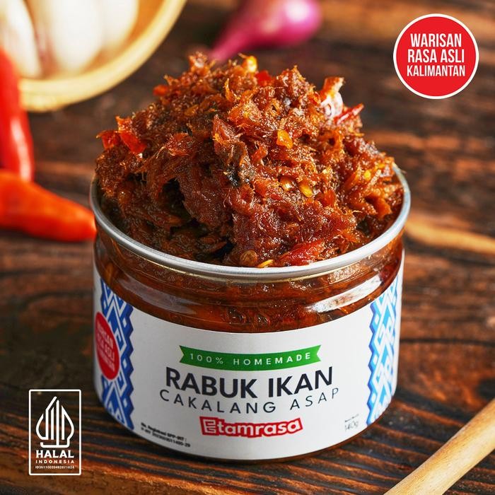 

ORIGINAL Rabuk Ikan Cakalang Asap Makanan Khas Kalimantan Etamrasa READY STOCK