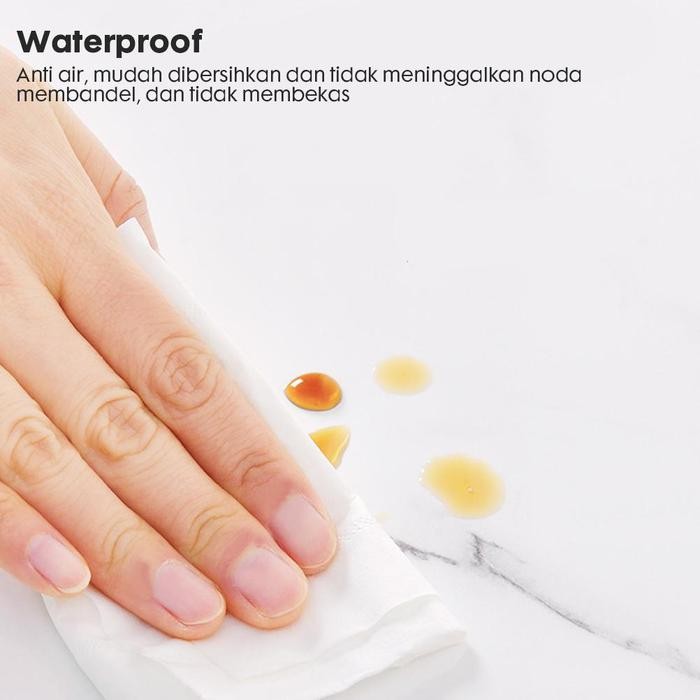 Aimilo - Wallpaper Dinding Vinyl Marble Glossy 60CM X 3 Meter Roll Foam PVC Anti Air Wallpaper Dapur