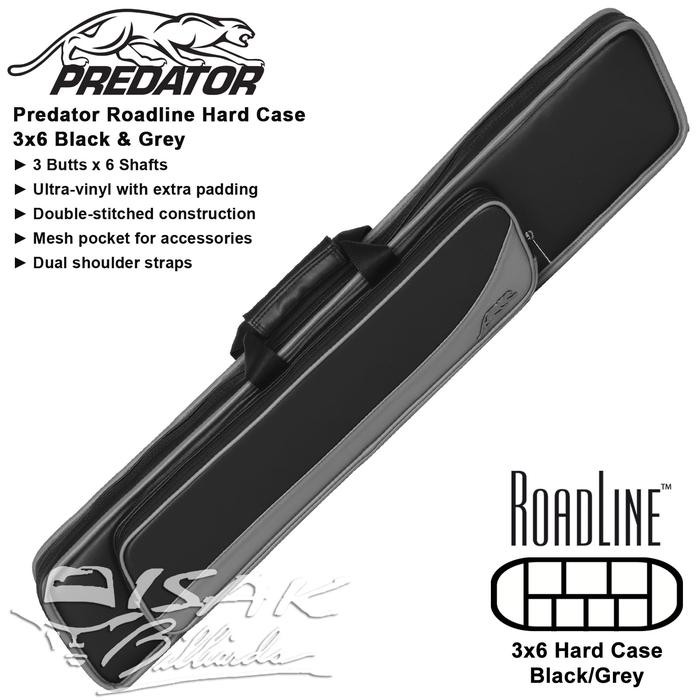 Predator Roadline 3X6 Soft Cue Case Black & Grey Tas Stick Billiard
