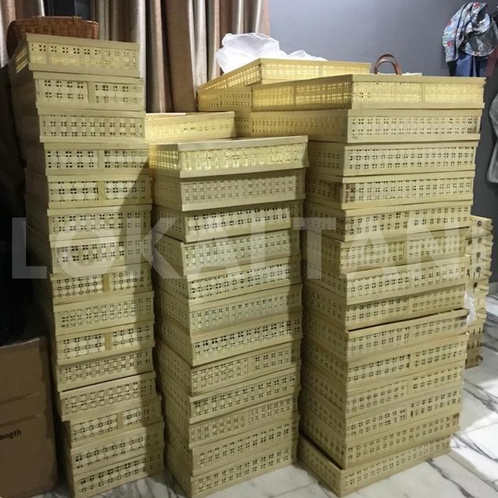 Tampah Tumpeng Anyaman Bambu Kotak / Nampan Bambu Besar