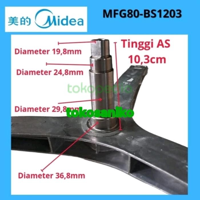 SEGITIGA MESIN CUCI FRONT LOADING MIDEA MFG80-BS1203