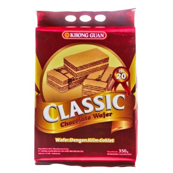 

S79781 KHONG GUAN CLASSIC CHOCOLATE WAFER BISCUIT 350GR BKS MAJU BERSAMA
