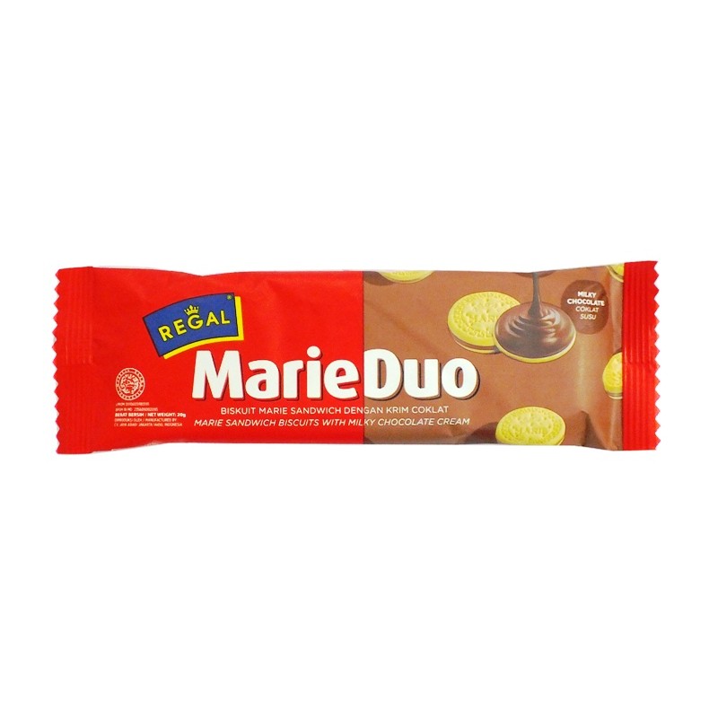 

S70400 REGAL MARIE DUO CHOCOLATE BISCUIT 20GR PACK MAJU BERSAMA (20250910)
