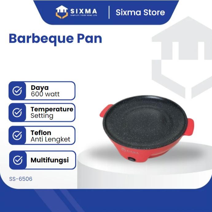 Cypruz Iron Store - Grill Pan Bbq Listrik Anti Lengket Multifungsi Low Watt Sixma Ss-6506