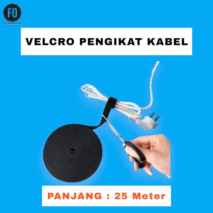 

Velcro Pengikat Kabel 25M Velcro Perekat 25 Meter X 2 Cm Fo/Fiber Optik