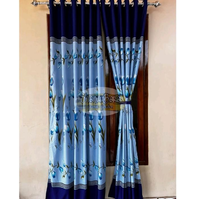 Pilihan- Motif Tulip Gorden 6 Gelombang Gorden Pintu