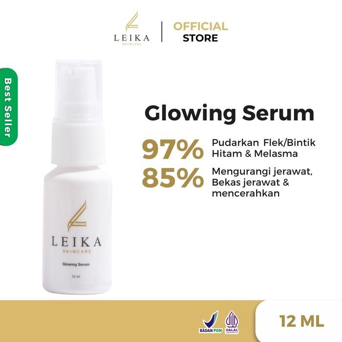 Pilihan- Leika Skincare Glowing Serum Bpom & Halal Mui Serum Pencerah Wajah Kusam Serum Flek