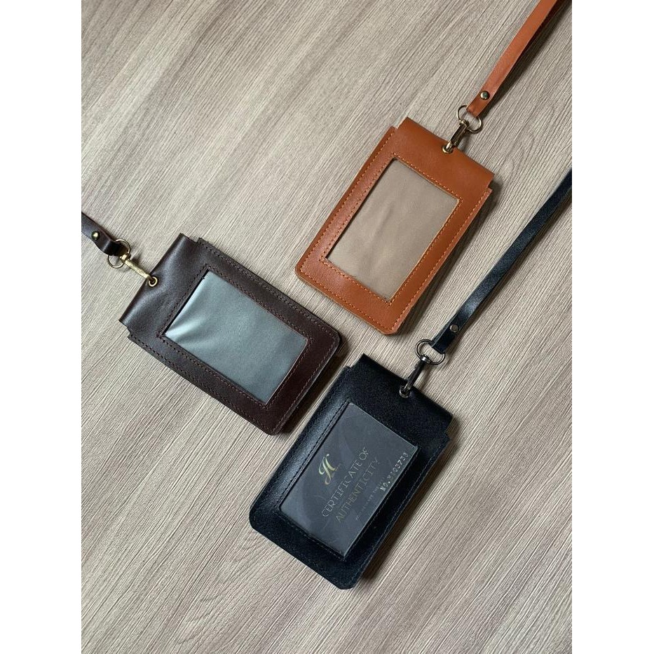 

OJ Lanyard kulit Asli/Name Tag/Gantungan ID Card/Tempat ID Card Kulit