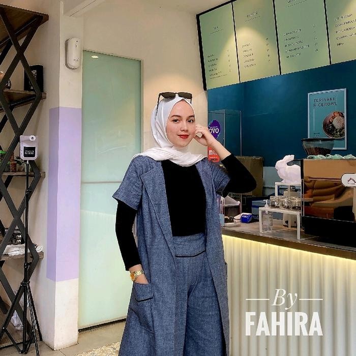 Pilihan- Fahira Set Outer /Setelan Cardigan / Set Blazer / Kulot Kardi Atasan Wanita Outfit