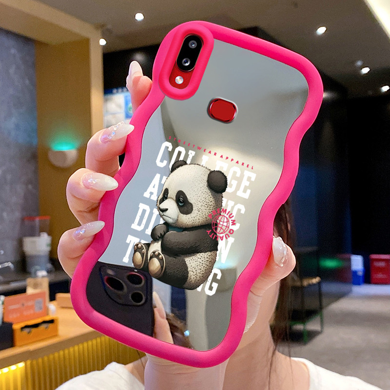 Casing Untuk Samsung A10s M01s Case Casing Panda kecil yang rusak Pola HP Cesing Macaron Kasing Mirr