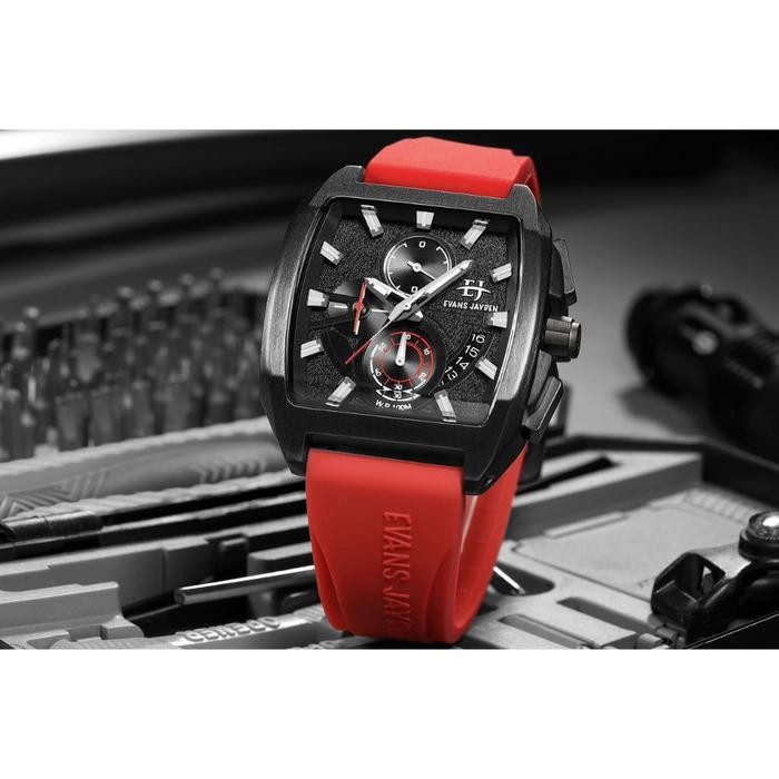 Buy 1 Get 1 Evans Jayden Jam Tangan Pria 9546 Rubber Silicon Chronograph Kaca Sapphire Water