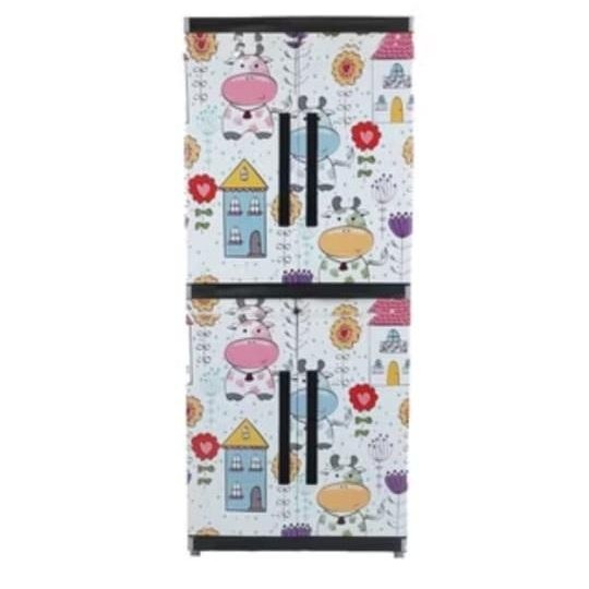 Lemari Pakaian Plastik Miami Orlando Serbaguna Motif Sapi JUMBO Besar