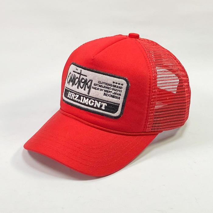 Ready TOPI TRUCKER HAT MERAH TOPI JARING PRIA DISTRO COWOK ORIGINAL RED