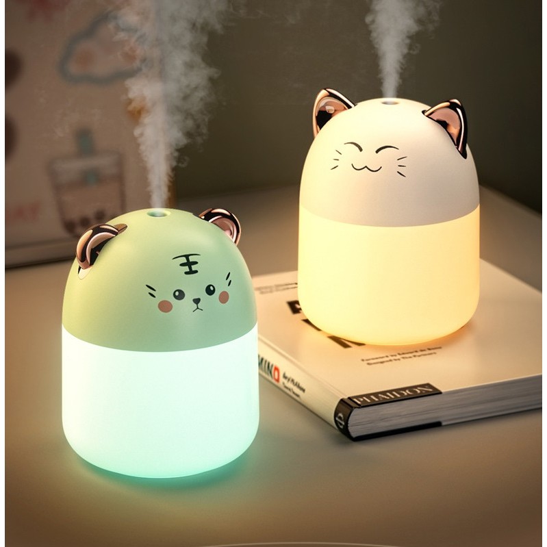 250ml Desktop Mini Air Humidifier With Colorful Atmosphere Light Cool Mist Aroma Diffuser For Home B