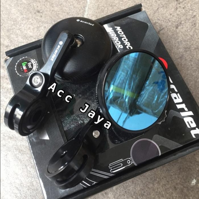 Spion Bulat Jalu Bar End Mini Scarlett Full Cnc For Nmax Vespa Aerox