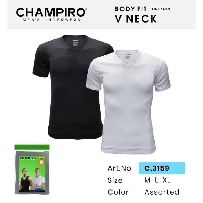 Champiro Man T-Shirt V-Neck Kaos Pria Dewasa 3159