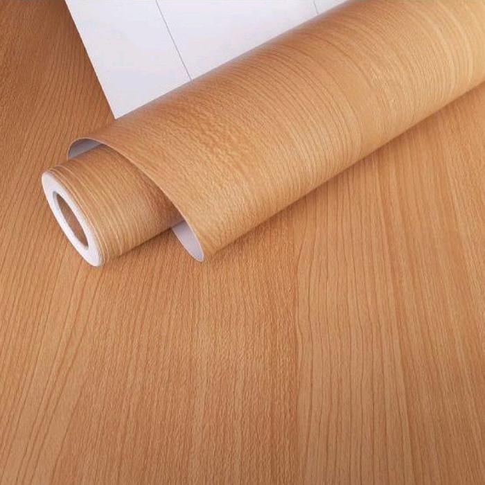 Wallpaper Sticker Dinding Kayu Coklat Dekorasi Dinding Meja Pintu Lemari Jendela DLL Furniture
