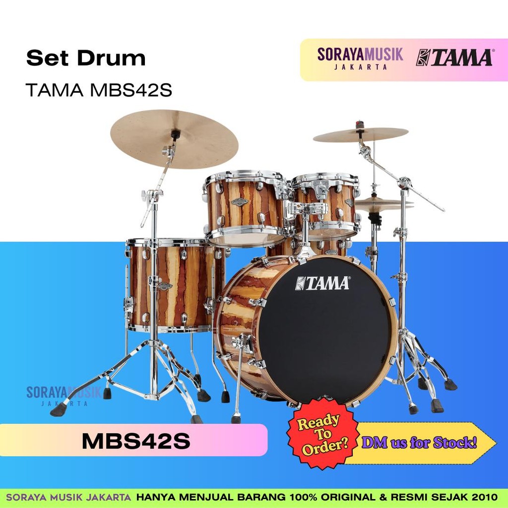 TAMA MBS42S Starclassic Performer 4-Piece Drum Shell Kit, Caramel Aurora
