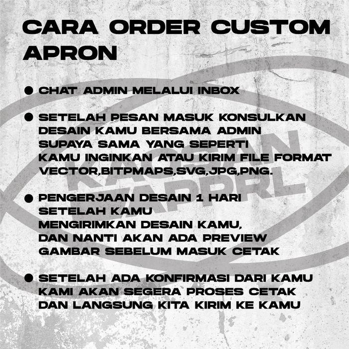 Apron Custom / Clemek Custom Desain Satuan / Apron Barista Custom / Celemek Custom Logo