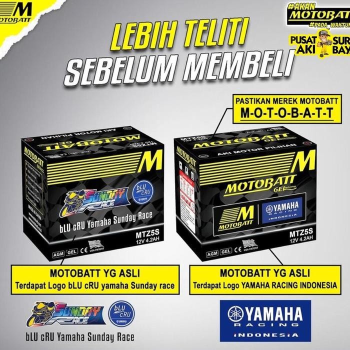 OFFICIAL MOTOBATT GEL MTZ6S 6 AH ORIGINAL AKI MOTOR YAMAHA FINO GRANDE