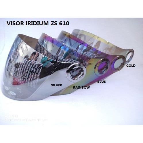 ZEUS ZS 610 DARK SILVER GLOSSY HALF FACE DOUBLE VISOR HELMET