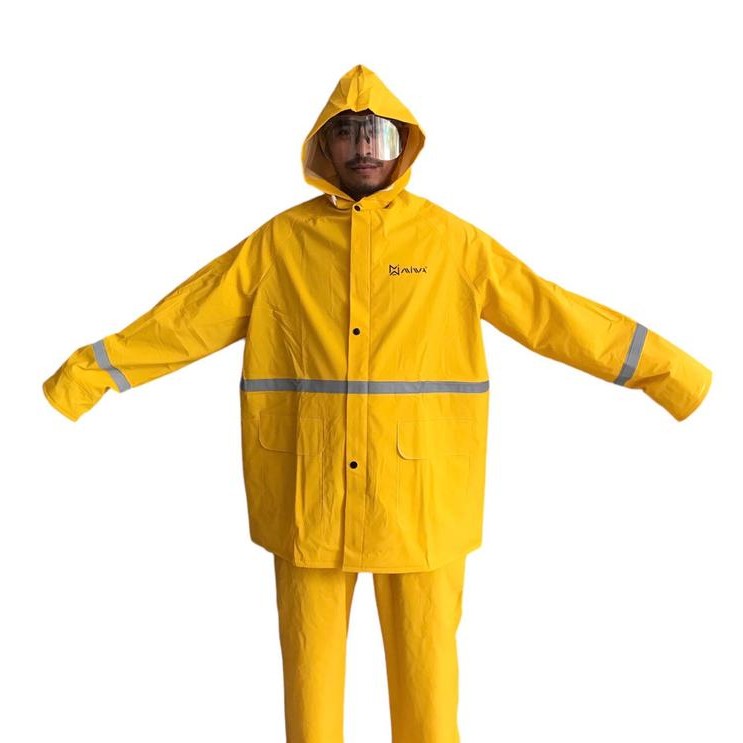 Jas Hujan Berkualitas MIWA warna kuning Bahan Tebal