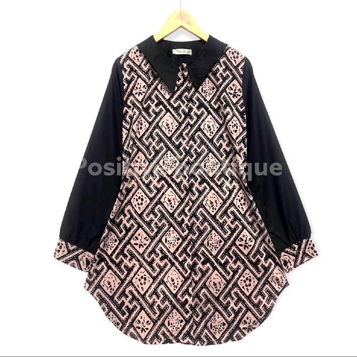 de68- Kemeja Couple Mahira (B 35) Kombinasi Batik Cap Busuy Friendly By Positive Boutique