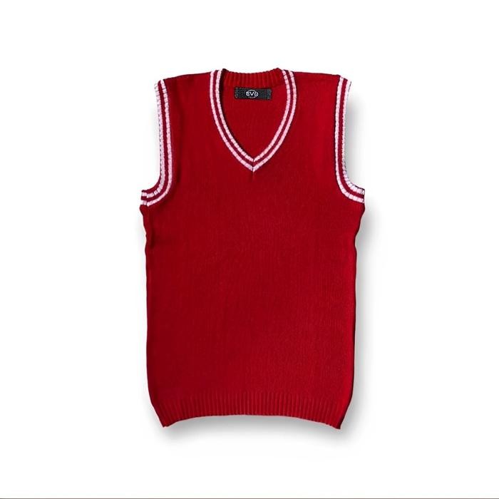 Promo Evo Vest Knit School Premium Rompi Rajut Strip Polos Pria Korean Style Casual Tebal Sale