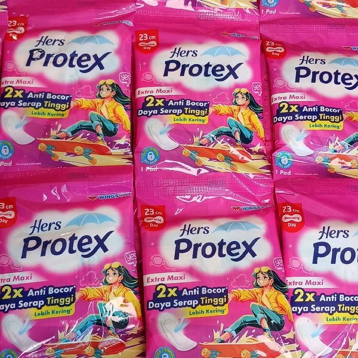 dlfo- 5 Renceng Hers Protex Extra Maxi Isi50 Sachet Pembalut Wanita Nonwing Harga Murah