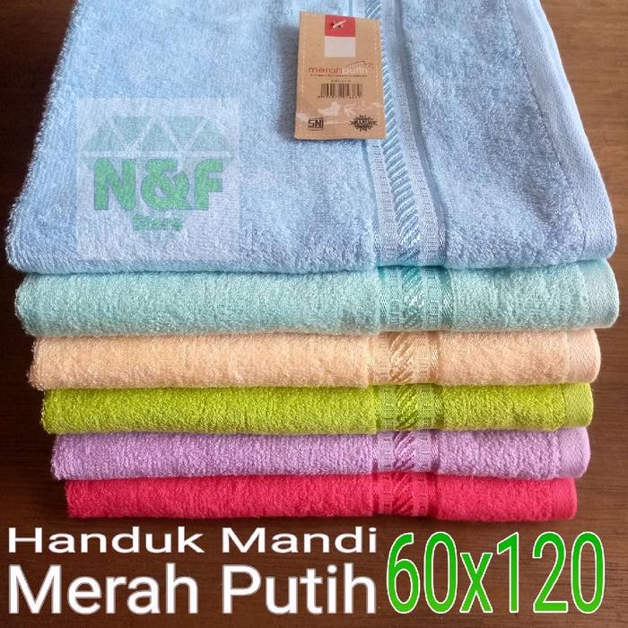 Handuk Mandi Merah Putih Polos 60X120 Promo 