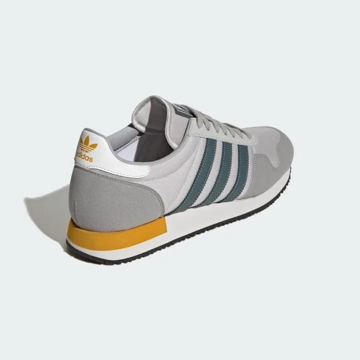 STOK TERBATAS  SEPATU RUNNING LARI PRIA ADIDAS USA 84 GY2009 GREY WHITE MUSTARD MEN TERJANGKAU