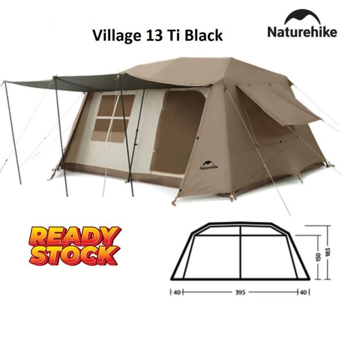 Tenda naturehike CNH22ZP004 village 13 tenda camping kapasitas 5-8 org
