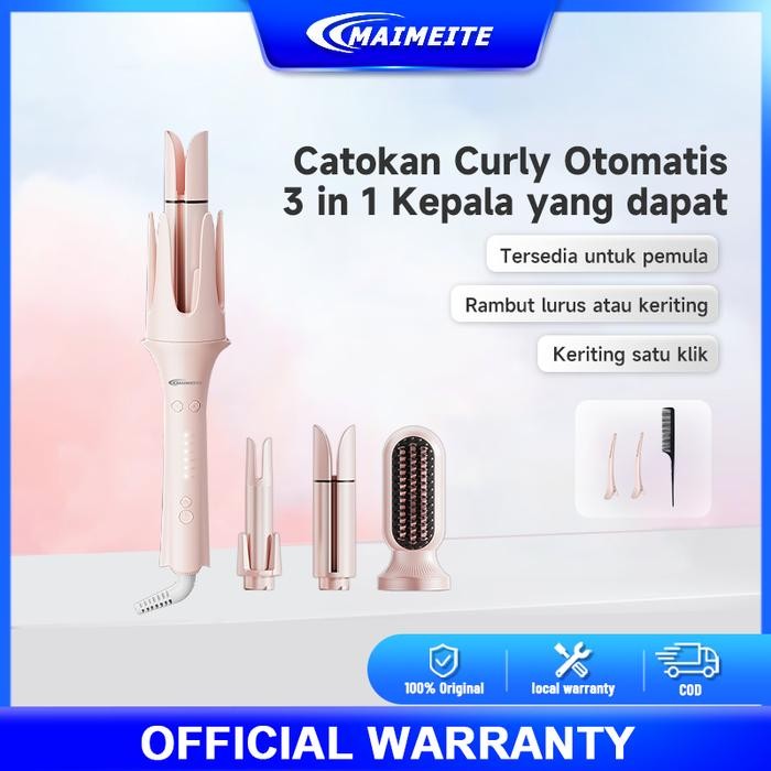 MAIMEITE 4 IN 1 Ceramic Catokan Curly Otomatis Hair Styler Multifungsi Hair Straightener Comb
