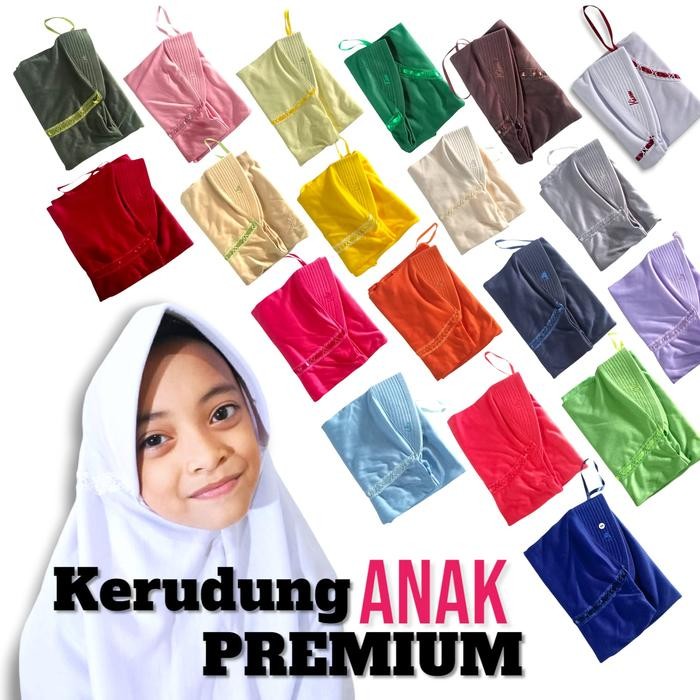 Kerudung Sekolah SD Kerudung Serut 20 pcs (1KODI) Muslim Jilbab Anak Wanita Instan Katun Ready Stock