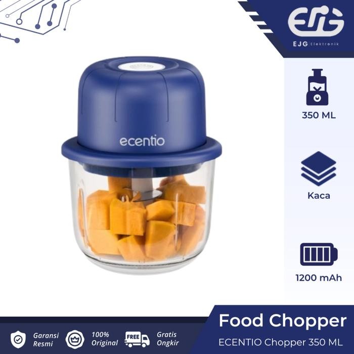Ecentio Chopper Mini 6 Pisau 350ml Kaca Blender Portable Chopper Bumbu Baterai