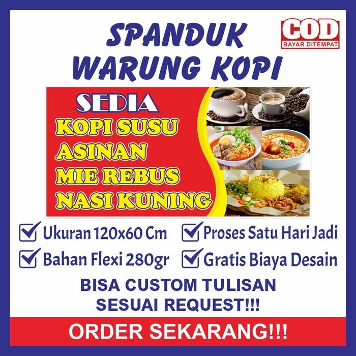 ASLI Spanduk Sepanduk Banner Baner Bener Backdrop Plang Promosi Usaha Warung Wg Warkop Makan Makanan