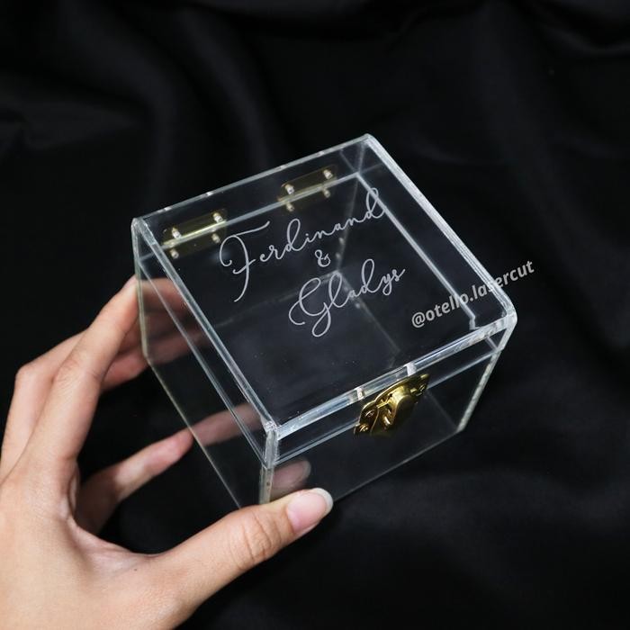 Kotak Cincin Akrilik Ring Box Acrylic Tempat Cincin Nikah Box Akrilik