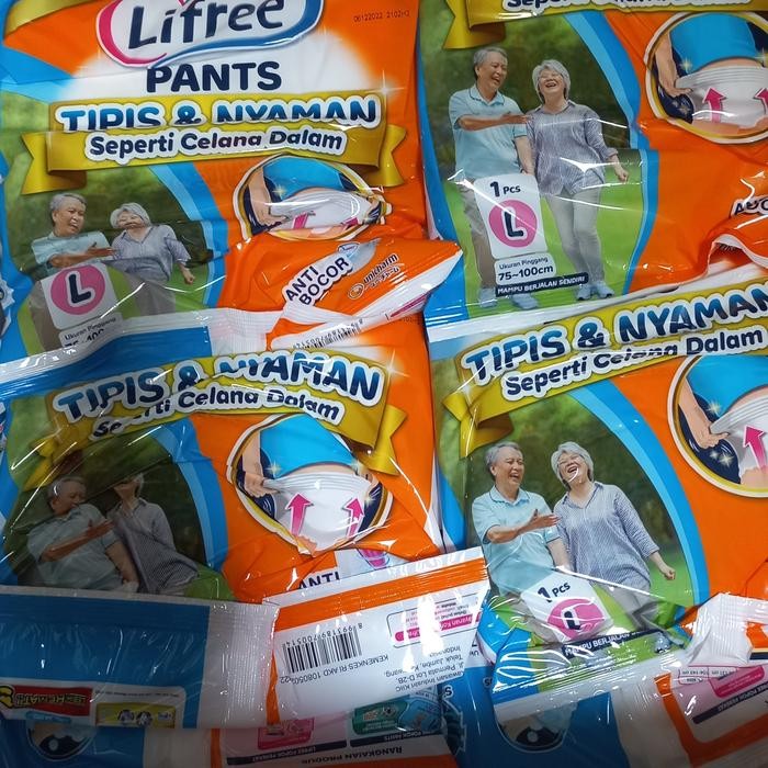 gktu- [Paket Murah 24Pcs] Lifree Sachet Pants Popok Celana Dewasa Orang Tua