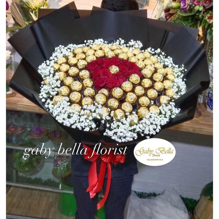 Buket Bunga coklat bunga coklat bulat buket ultah kado ultah coklat ferero rocher korean buket
