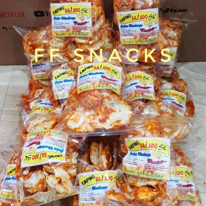 Emping Pedas Manis Sk / Emping Balado / Keripik Singkong Pedas Manis Terlaris
