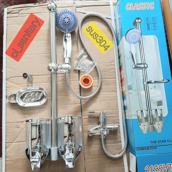 Terlaris Hand Shower Tiang / Shower Mandi Tiang / Tempat Sabun / Shower Dinding Air