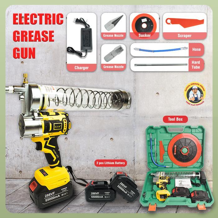 Electric Grease Gun Rechargeable Automatic High Pressure Terbaru 