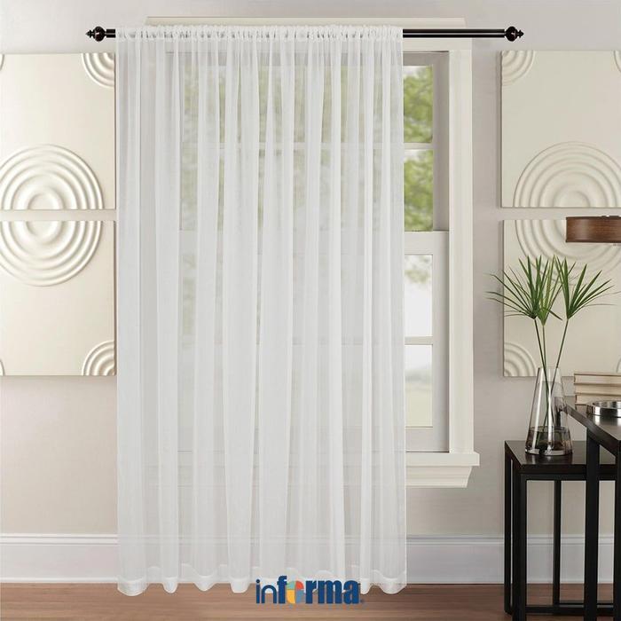 Informa 280X250 cm Tirai Vitrase Small Stripe Dot Gorden Jendela Tipis Kain Penutup Pelindung Jendel