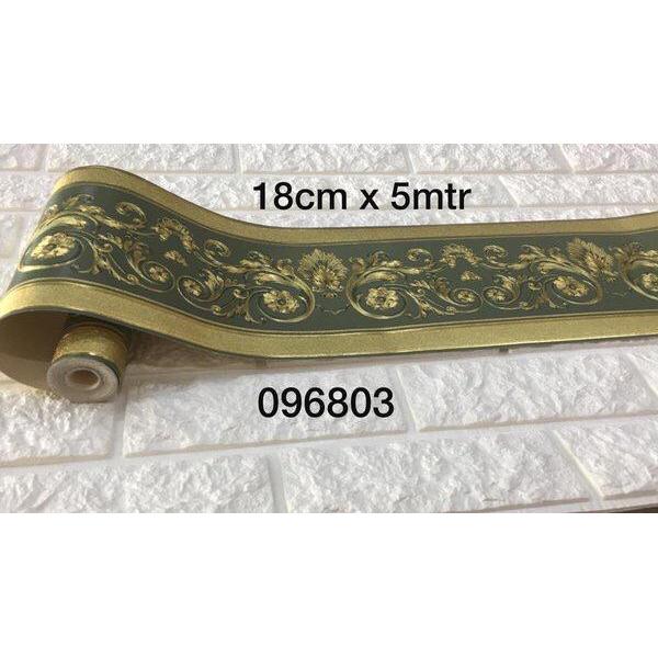 Promo Wallpaper Dinding Border List Klasik Hijau Terlaris