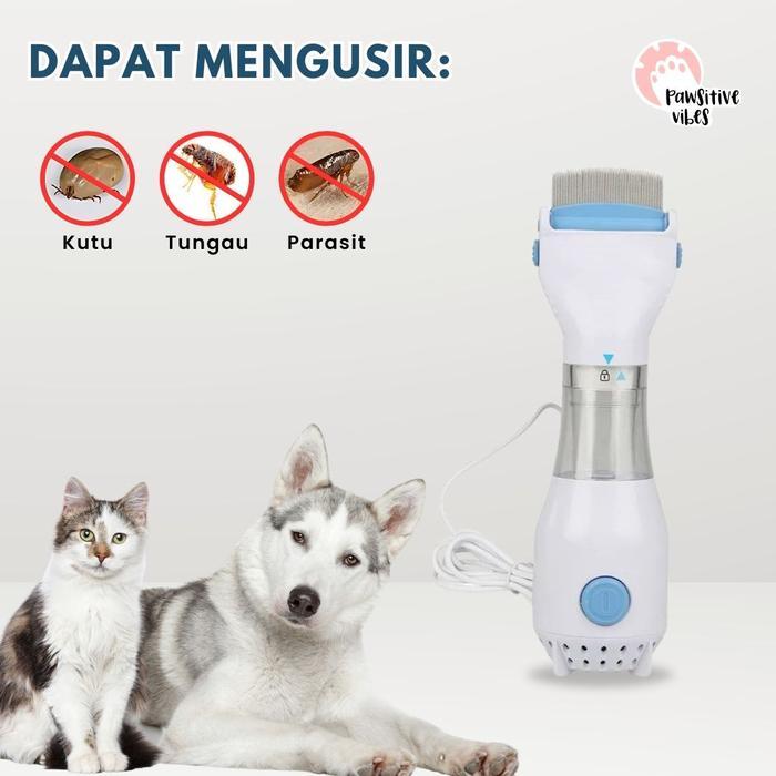 Sisir Kutu Elektrik Untuk Kucing Anjing - Sisir Penghilang Kutu Anabul - Elektrik Uv Comb - Serit