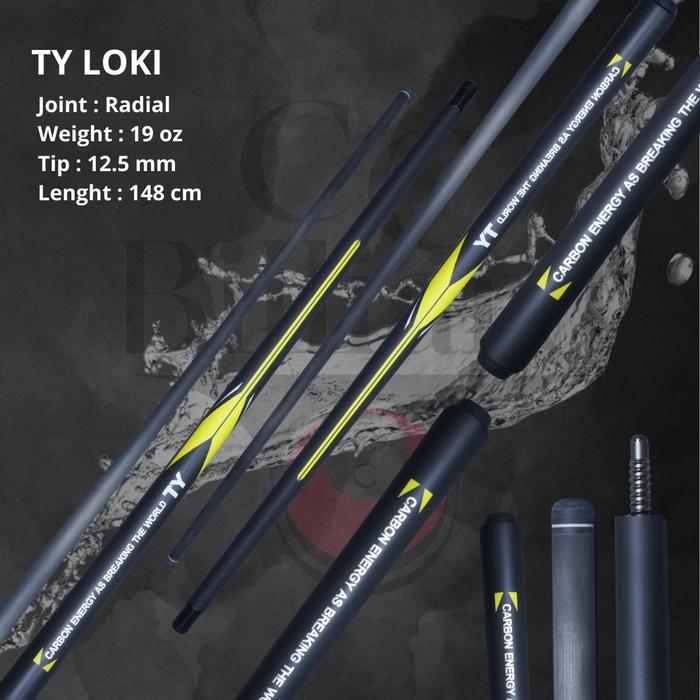 Stick Billiard Fury Ty Loki Carbon + Extension Cue Shaft Carbon