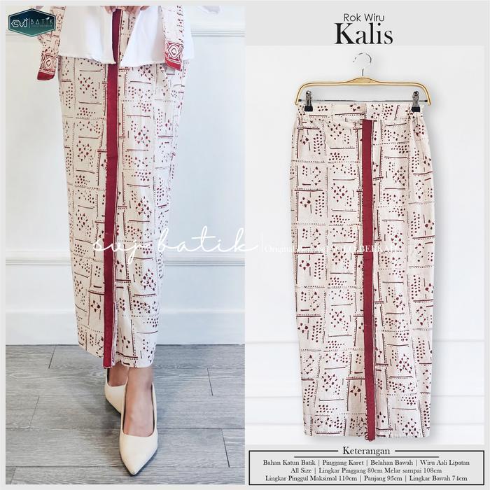 Setelan Rok & Baju Merah Putih Kemerdekaan Ri Model Rok Wiru Batik Katun Premium Outer Set Agustusan